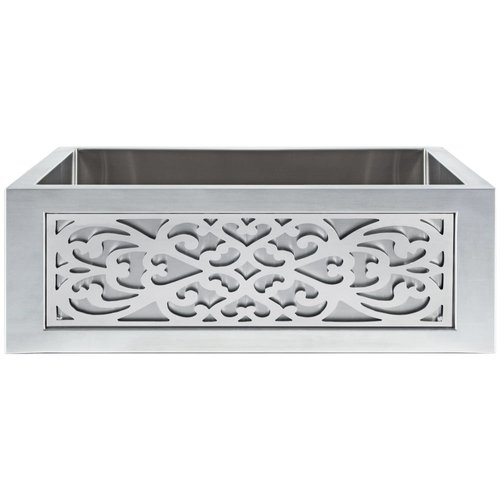 Linkasink Kitchen Farmhouse Sinks - C071-30-SS Stainless Steel Inset Apron Front Sink - Smooth Finish - PNL105 - Filigree